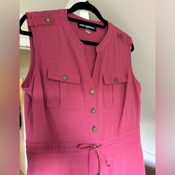 Karl Lagerfeld Asymmetric Shirtdress - Picture 2 of 9